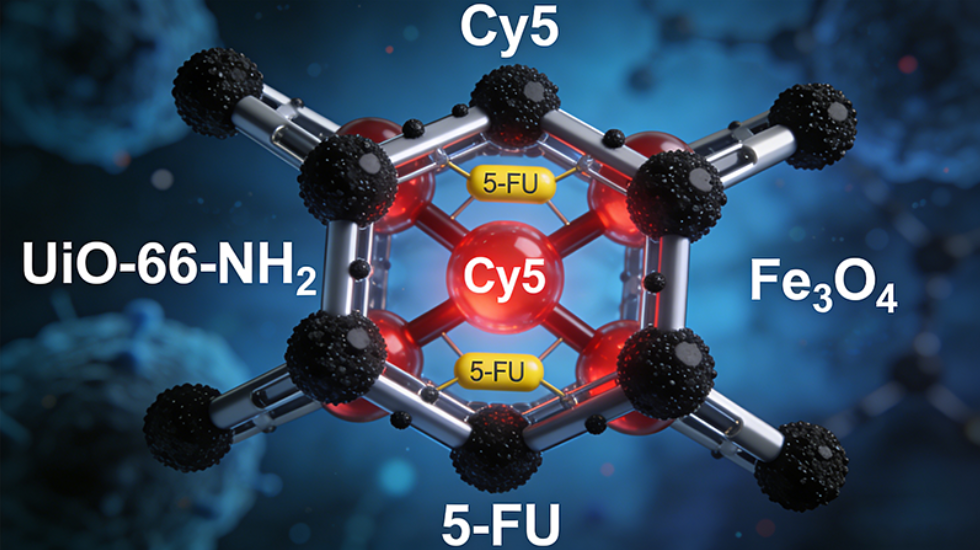 近红外荧光-磁性复合UiO-66-NH₂@Fe₃O₄-Cy5/5-FU载药系统定制
