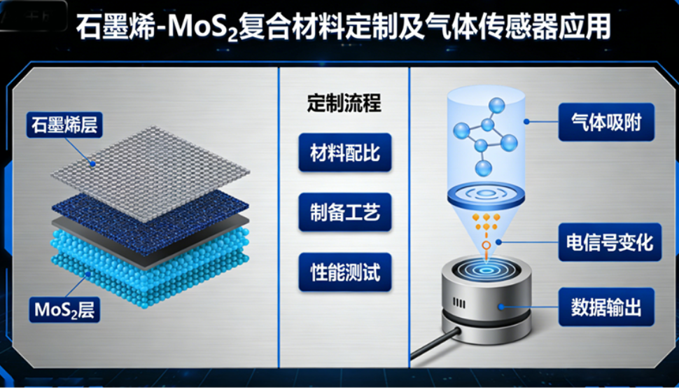 石墨烯-MoS₂复合材料定制及气体传感器应用
