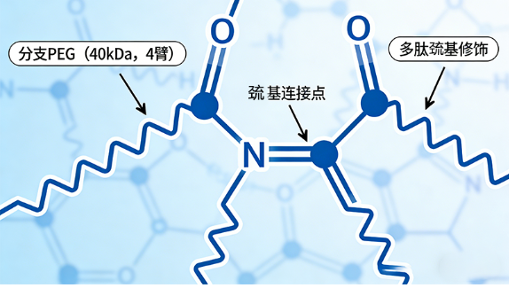 分支PEG（40kDa，4臂）-多肽巯基修饰定制