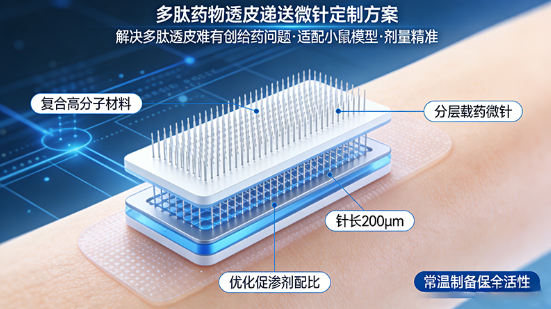 多肽药物透皮递送微针定制 多肽药物透皮递送微针定制