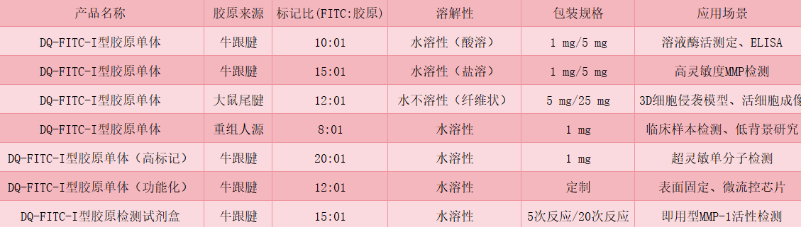  DQ-FITC-labeled type I collagen monomers