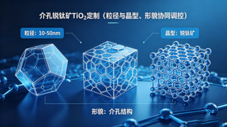 介孔锐钛矿TiO₂定制（粒径与晶型、形貌协同调控）