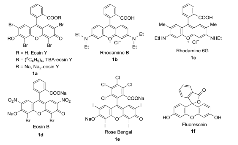 齐岳生物提供五种常见氧杂蒽类有机染料Rose Bengal、Rhodamine 6G、Eosin B、Rose Bengal、Fluorescein