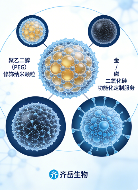 聚乙二醇（PEG）修饰纳米颗粒丨金 / 磁 / 二氧化硅 功能化定制服务（齐岳生物）