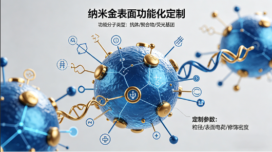 纳米金表面功能化定制:PEG / 氨基 / 巯基修饰 + 生物偶联一站式服务